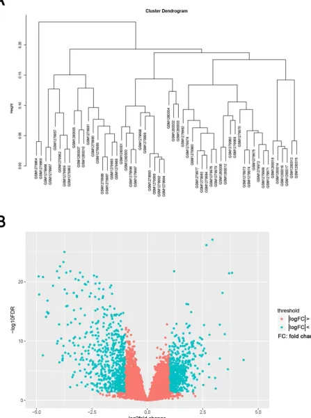Figure 2. Samples clustering and identification of differentially expressed genes (DEGs) in ccRCC tissues