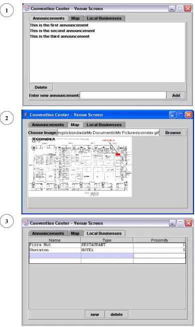 Figure 10: Venue Screen Shots 
