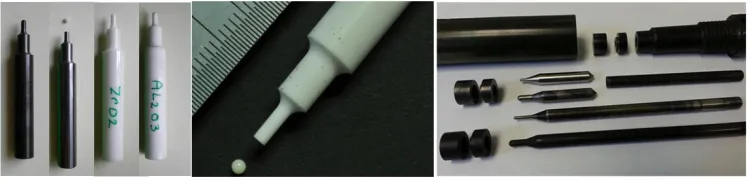 Figure 2 A variety of solid punches and ceramic balls 