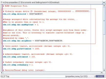 Figure 8: Configuration file (m2mp.properties)  