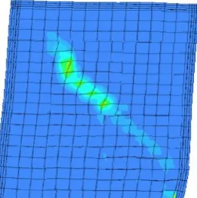 Figure 8. Typical configuration of failure mode of masonry walls (principal stresses)