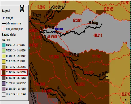 Figure 5. Wadi Aribo,(a) rain, catchment and stream length,(b) elevation 