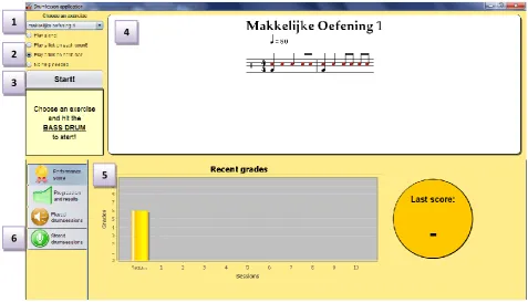 Figure 5, screen shot of the application in 'teacher-mode' with the score feedback shown