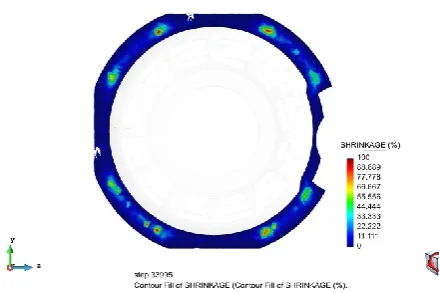 Figure 16(a). Mold filling time in simulation results 