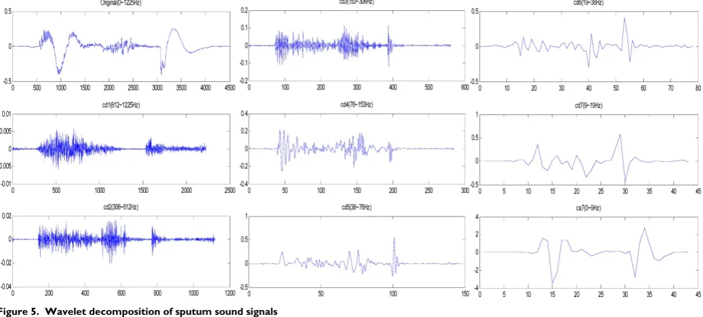 Figure 5.  Wavelet decomposition of sputum sound signals 