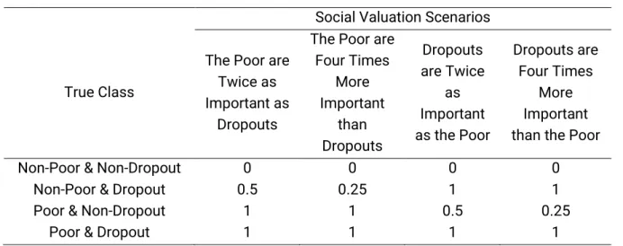 Table 5: Social Valuation (Welfare Weights γ) in Different Scenarios 
