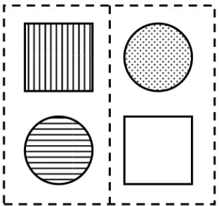 Figure 1  Schematic illustration of the presentation of stimuli and cue. (Fixation point not shown)