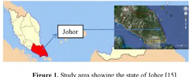 Figure 1. Study area showing the state of Johor [15].