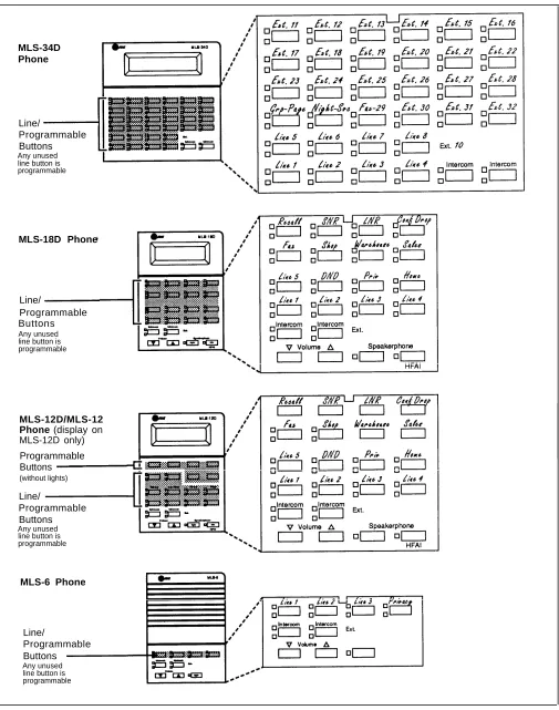 Figure 2-5. Programmable Buttons and Labeling Sheets on System Phones