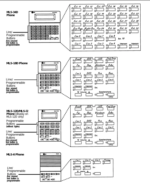 Figure 2-5. Programmable Buttons and Labeling Sheets on System Phones