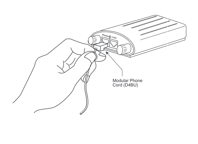 Figure 2-3.  Connecting the Modular Phone Cord to the PassageWayAdapter
