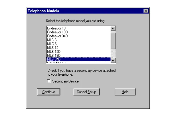 Figure 2-7.  Telephone Models Dialog Box