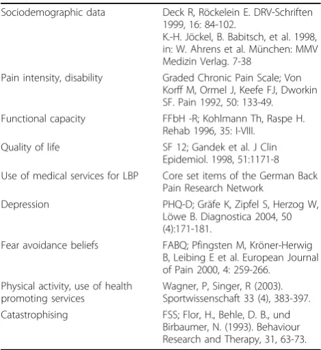 Table 2 Outcomes and Instruments