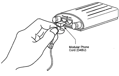 Figure 2-4. Connecting the Modular Phone Cord to the PassageWay Adapter