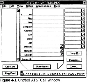 Figure 4-1. Untitled AT&TCall Window