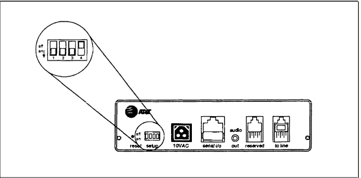 FIGURE 1-3.   Setup Switch Positions for Installing Unit.