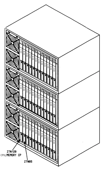Figure 2-10.Three-Cabinet System, Front View With Covers Removed