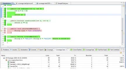 Figure 2.3 Notiﬁcations provided by JSlice regarding a dynamic slice of the program.
