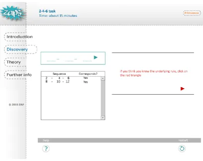 Figure 1. Example Screenshot of the Activity of the 2-4-6 ZAP   