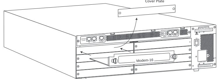 Figure 2-1.  Installing the Modem-16 Module