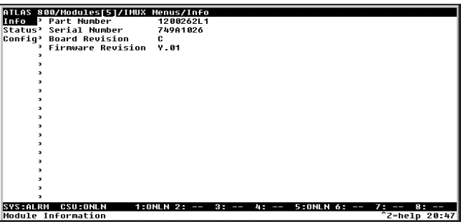 Figure 3-3.  IMUX-56/64 Module Submenus