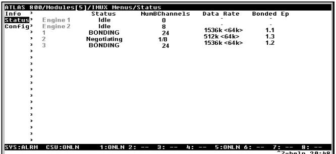 Figure 3-4.  IMUX-56/64 Module Status Menu