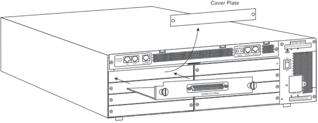 Figure 2-1.  Installing the Quad E1/PRA Module