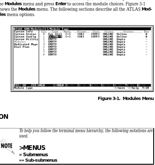 Figure 3-1.  Modules Menu