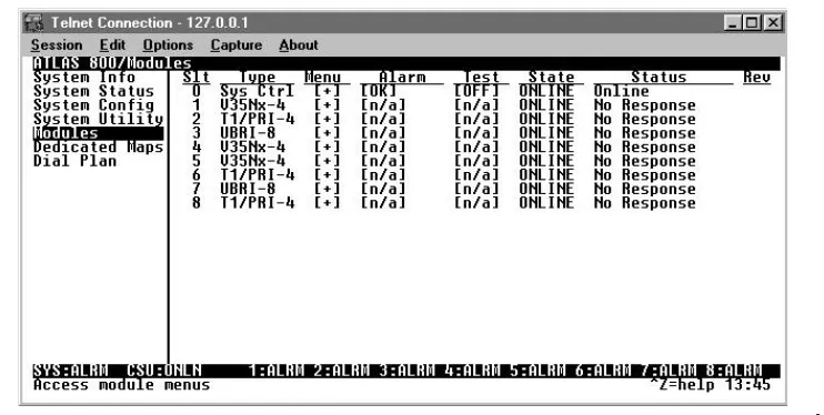 Figure 3-1Modules Menu