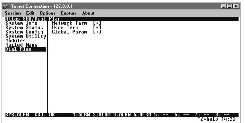 Figure A-1Dial Plan Menus