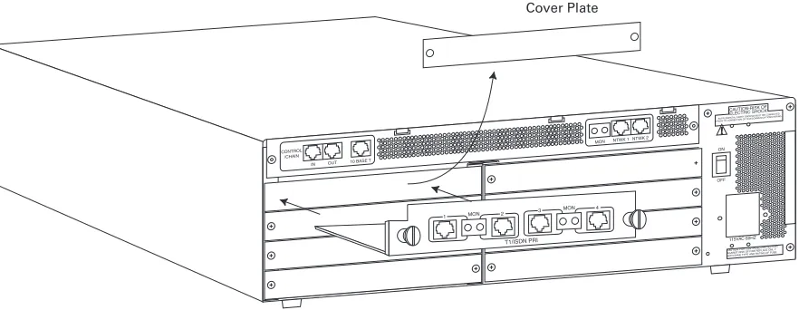 Figure 2-1.  Installing the Quad T1/PRI Module