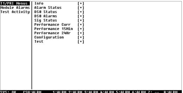 Figure 3-3 shows the MODULES/MENU options. The following sections de-scribe these menu options