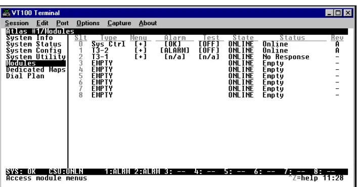 Figure 3-1.  Modules Menu