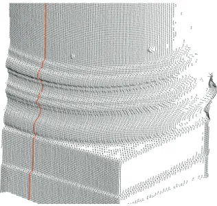 Figure 8. The San Carlo column base. Detail of range based  model with extraction of section 