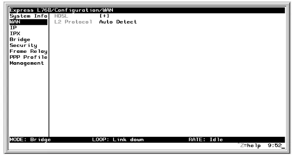 Figure 3-3.  Configuration/WAN Screen