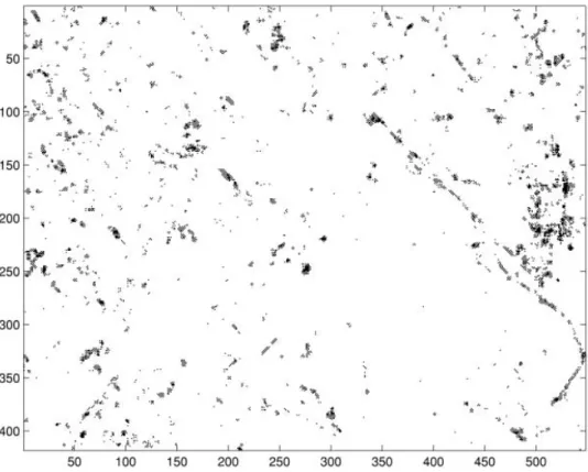 Figure 6. Edge map from TM Image 1 with a noise variation of 10.0 and a threshold of 3.5.