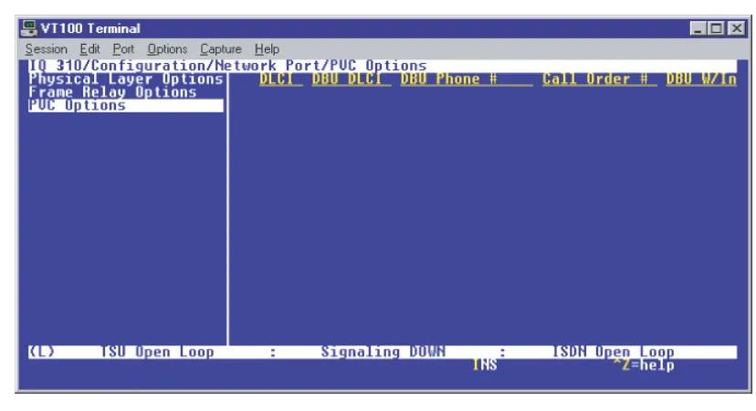 Figure 17.   PVC Options Menu