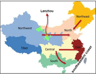 Figure 1.2: Regional Map of China 