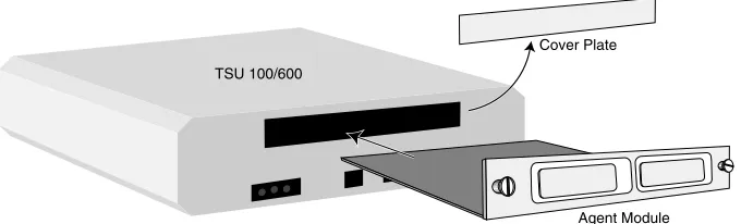 Figure 2-1 represents the action required for proper place-ment of the Agent Card.