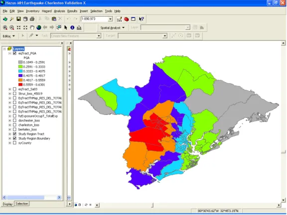 Figure 5. Surface PGA resolved to census tracts. 