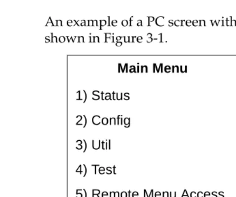 Figure 3-1.  Sample Terminal Screen with TDU 120e Menu