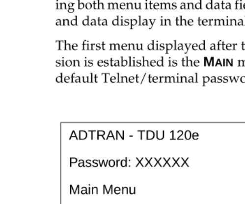 Figure 3-3.  Telnet/Terminal Main Menu