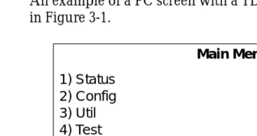 Figure 3-1.  Sample Terminal Screen with TDU 120e Menu