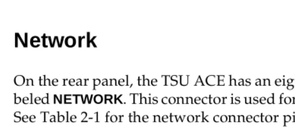 Table 2-1.  Network Pin Assignments