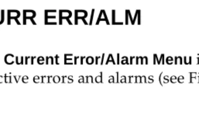 Figure 4-3.  Loss of Signal (Current Errors/Alarms) Screens