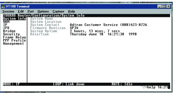 Figure 4-1.  Configuration/System Info Screen