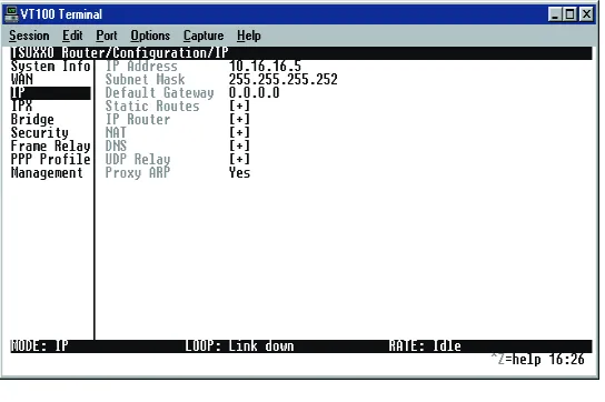 Figure 4-3.  Configuration/IP Screen