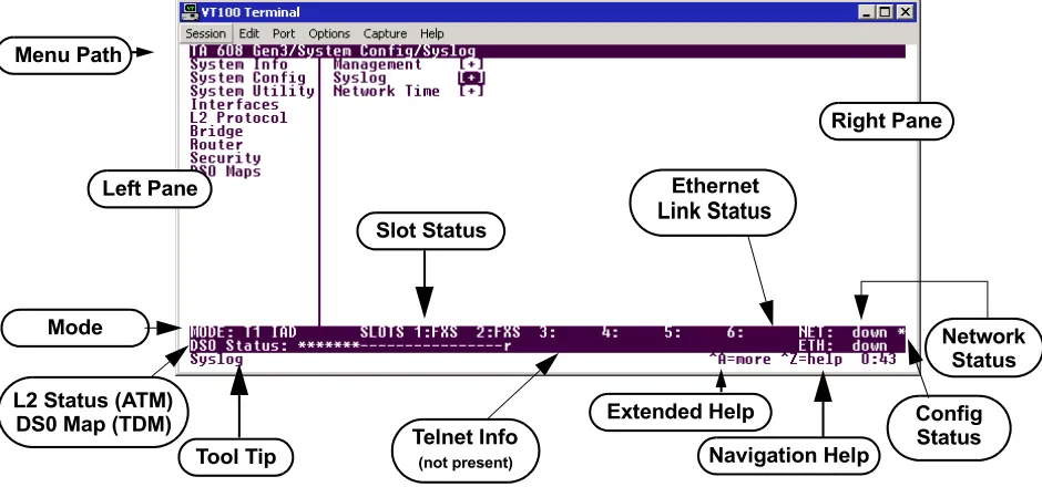 Figure 1.  Top-Level Terminal Menu Window