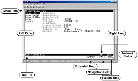 Figure 1.  Top-Level Terminal Menu Window