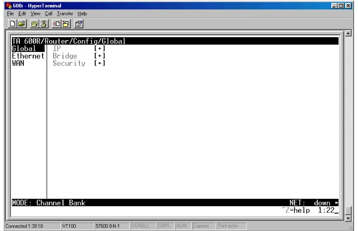 Figure 6.  Router/Configuration Menu